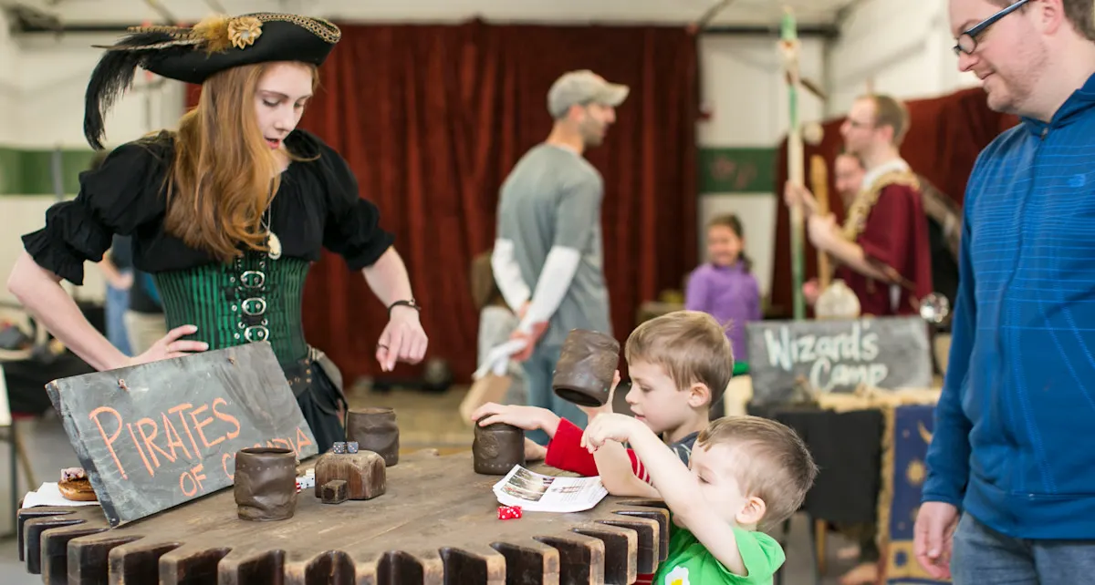 Costumed games and community fun at Trackers