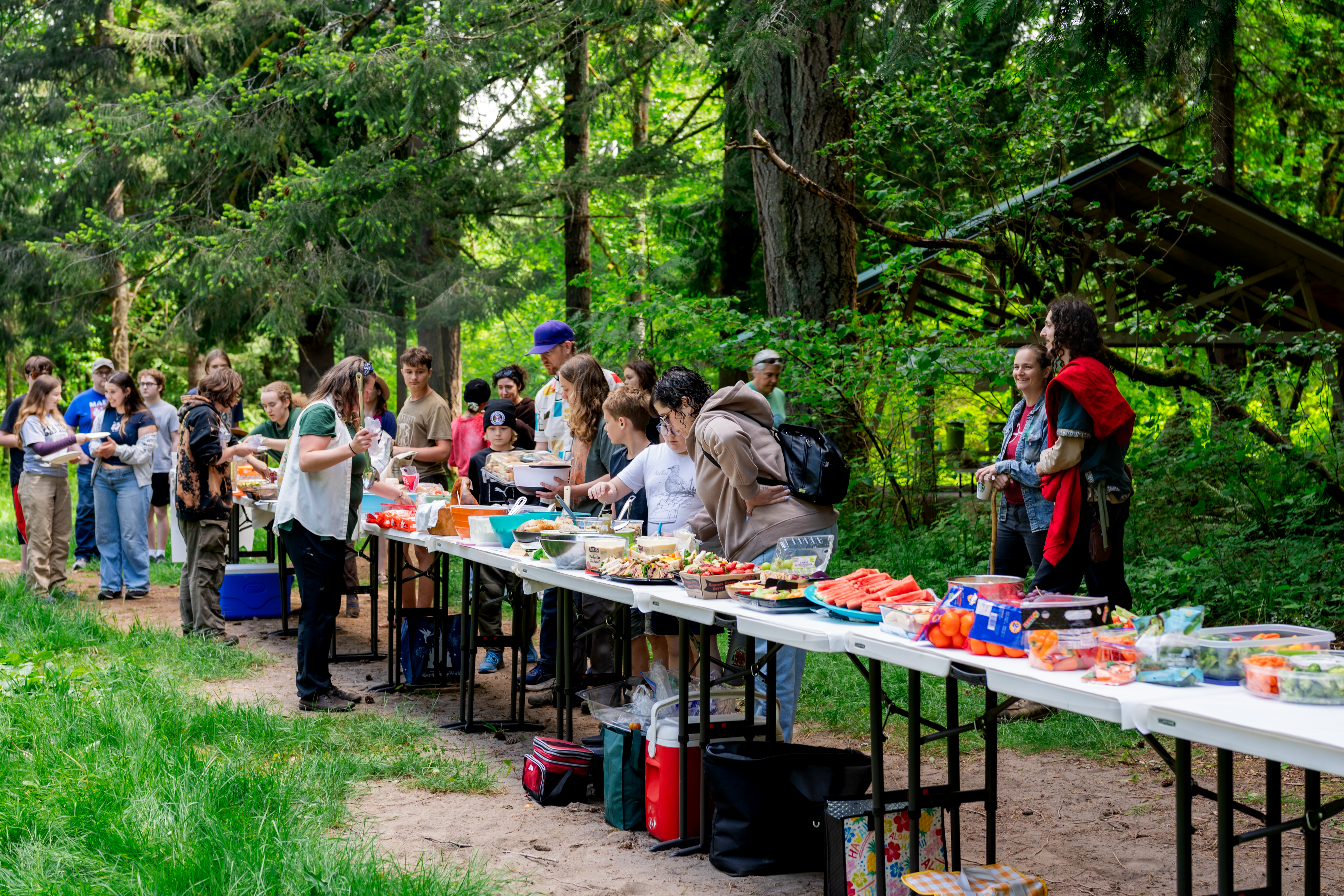 Trackers families gathered at Camp Roslyn