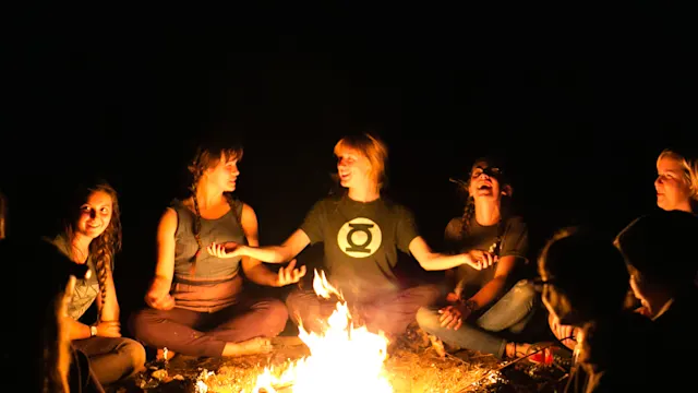 Overnight campers in the forest