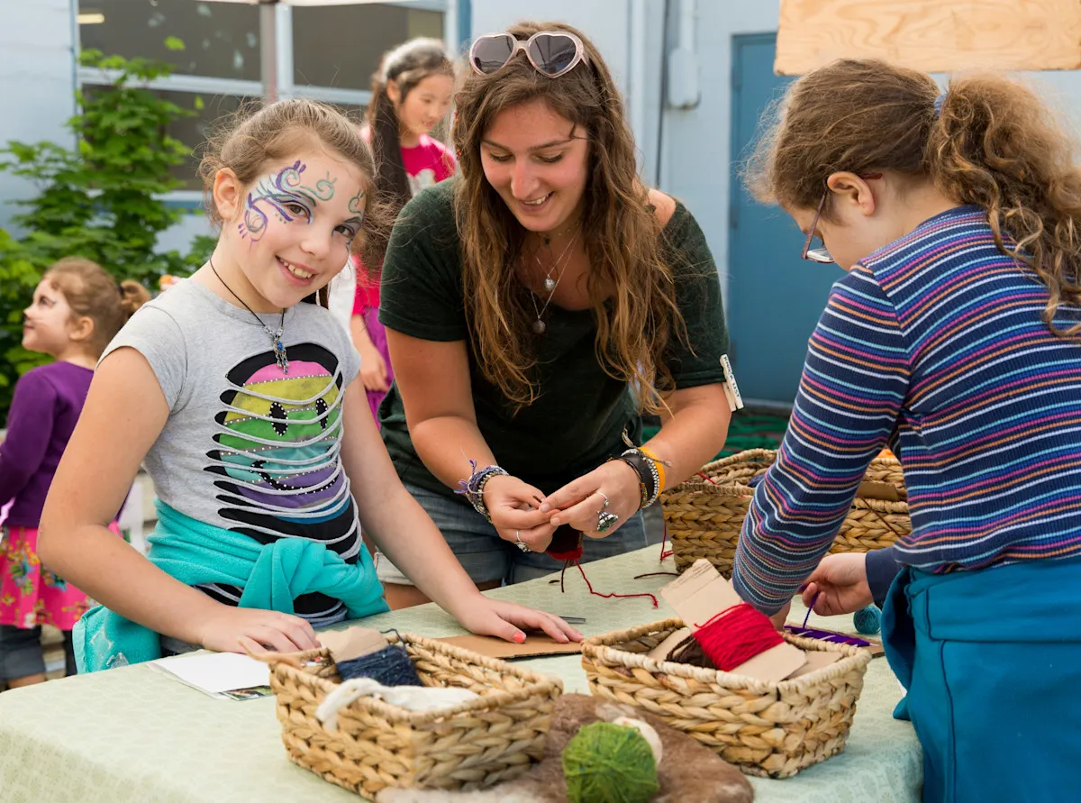 Hands-on craft stations at the Trackers community festival