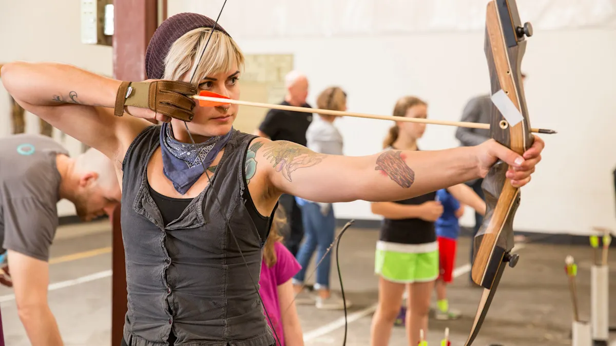 Archery practice for all ages at Trackers