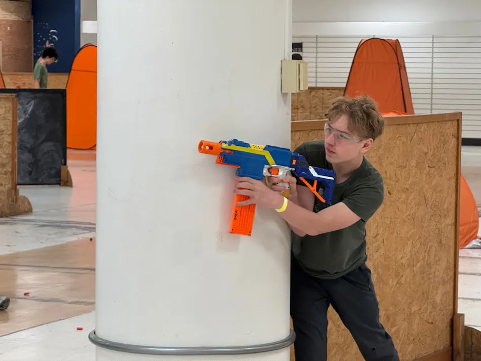 Campers in the Nerf Blaster Battle Arena